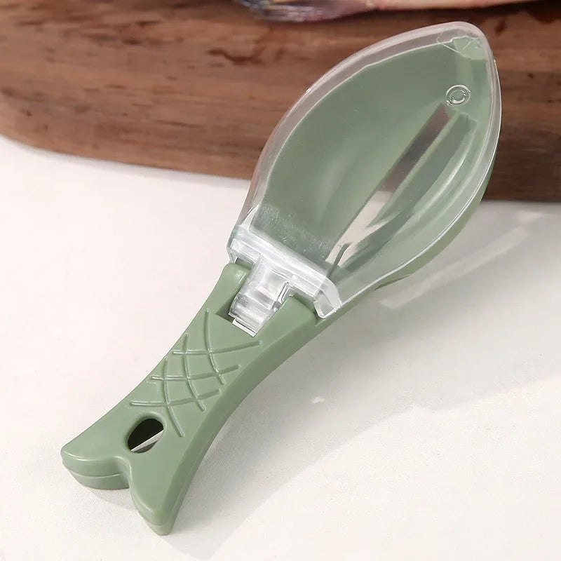 38G ABS Fish Scale Scraper Planer With Cover Kitchen Tools