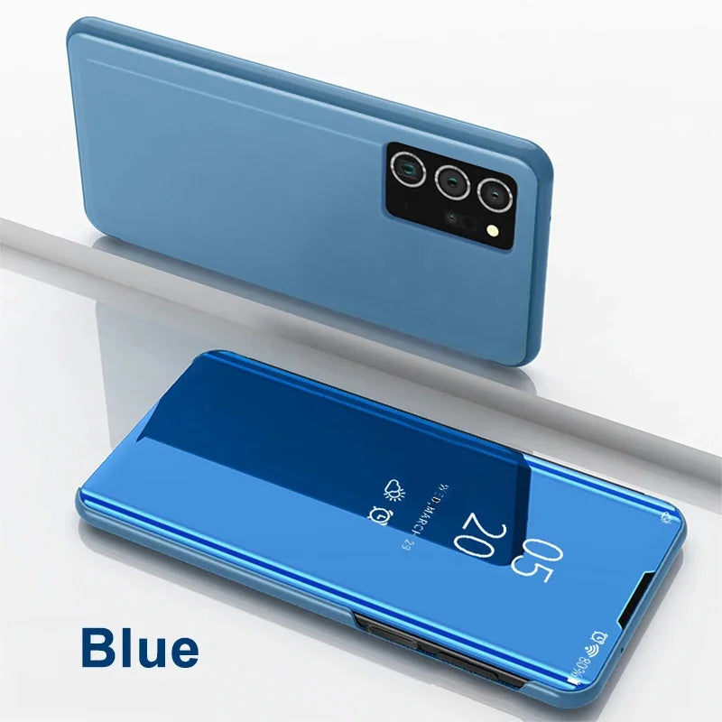 Mirror Flip Cases For Samsung Galaxy S25 EDGE S24 S23 S22 S21 S20 Ultra Plus Case For Samsung S24 S23 S21 FE Note 20 Ultra Cover