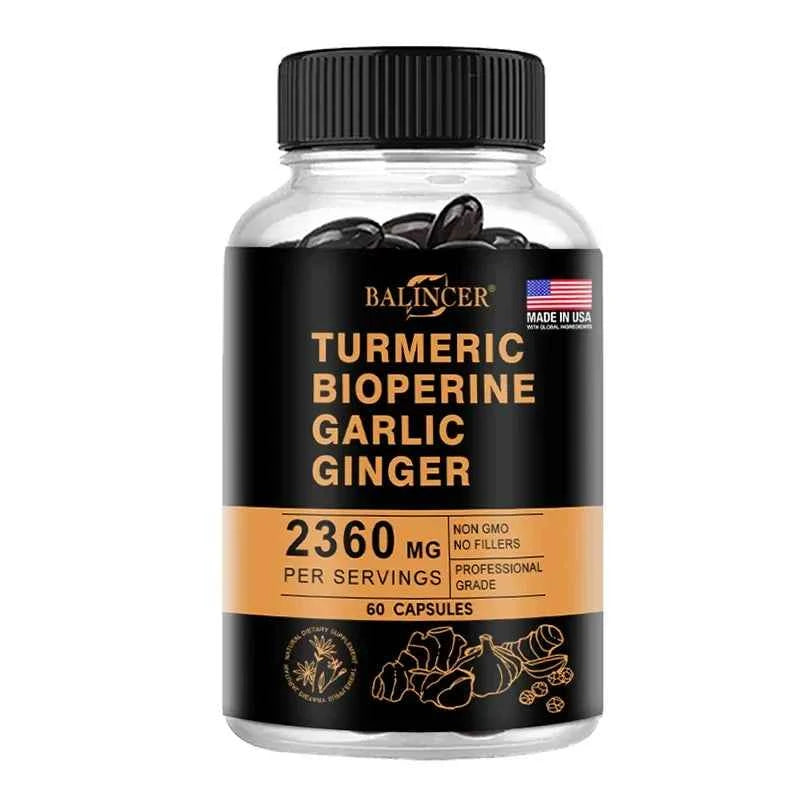 Turmeric Ginger Piperine 2360Mg Black Pepper Digestive Immune Support Supplement