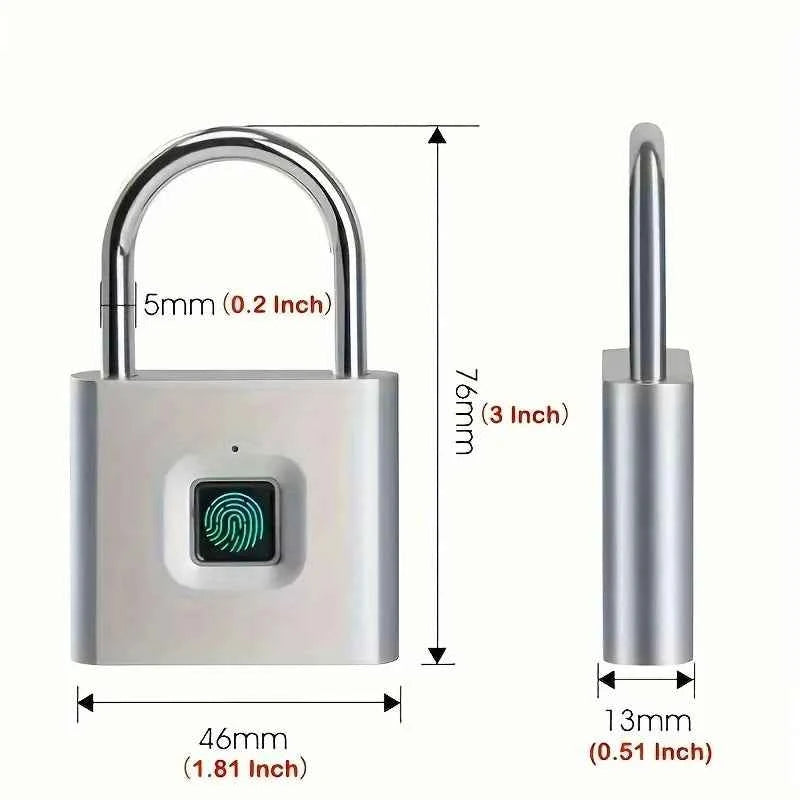 1Pcs Perfect for Securing Suitcases and Luggage, Mini Smart Fingerprint Padlock, Anti-Theft Protection