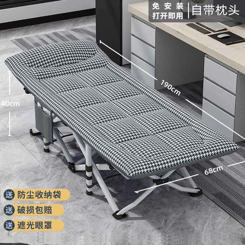 Camping Cot Comfortable with Pad Portable Folding Bed for Sleeping Single Supports Travel Office Garden Beds складная кровать
