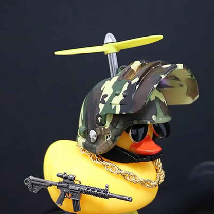 Yellow Helmeted Rubber Duck Car Interior Decoration Accessory