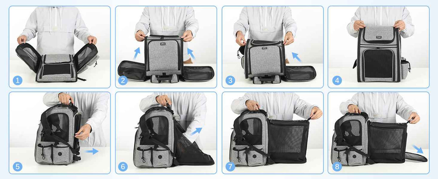 Dogat Pet Backpack Carrier Breathable Mesh Window Foldable For Cats And Dogs