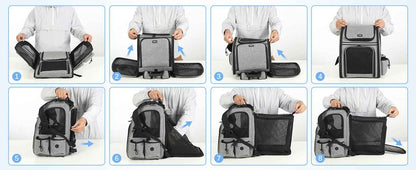 Dogat Pet Backpack Carrier Breathable Mesh Window Foldable For Cats And Dogs