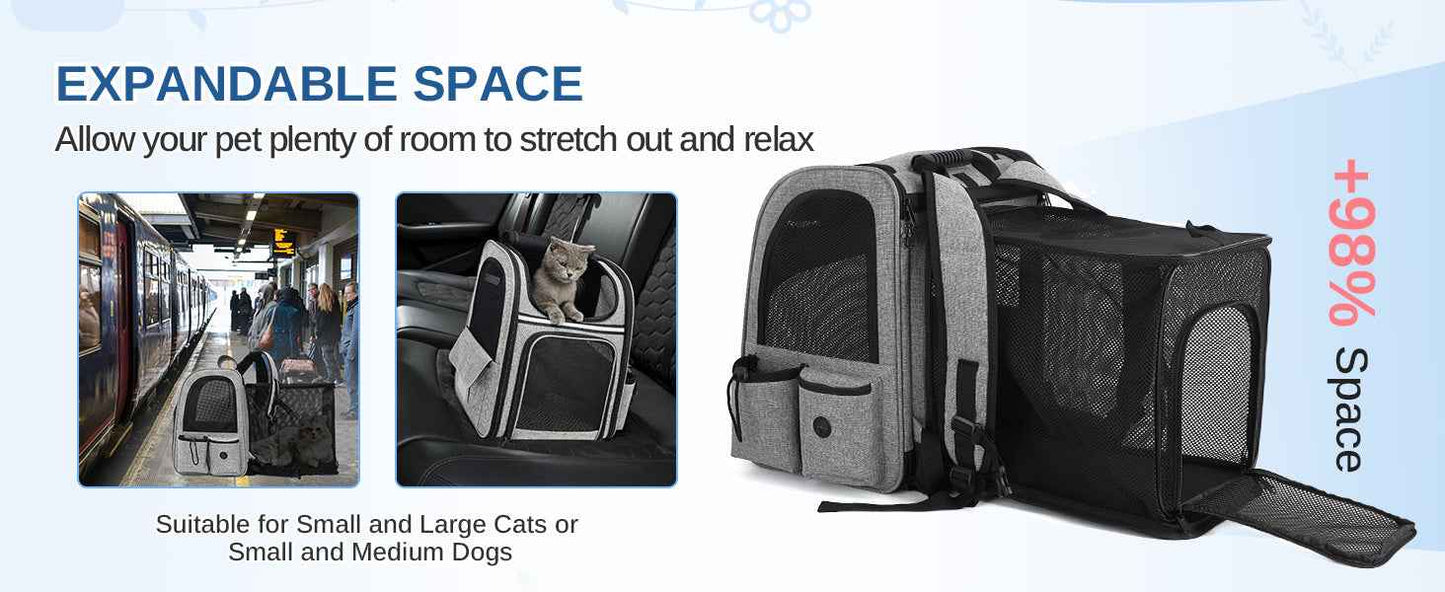Dogat Pet Backpack Carrier Breathable Mesh Window Foldable For Cats And Dogs