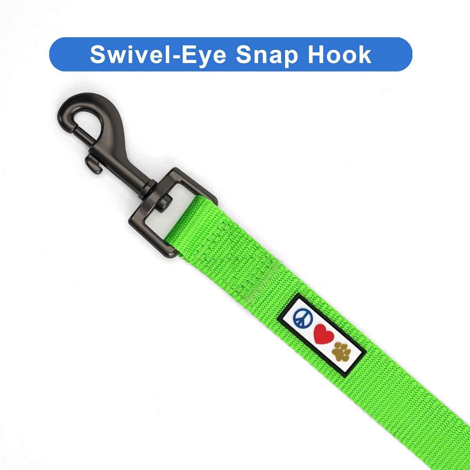 Solid 6 Ft Green Nylon Dog Leash With Custom Name And Phone Embroidery ML