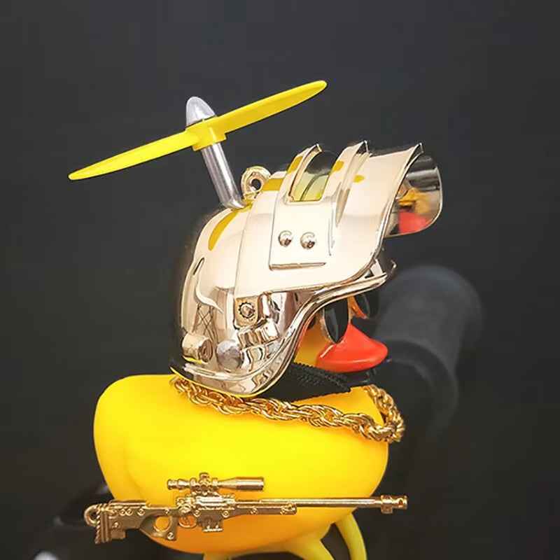 Yellow Helmeted Rubber Duck Car Interior Decoration Accessory