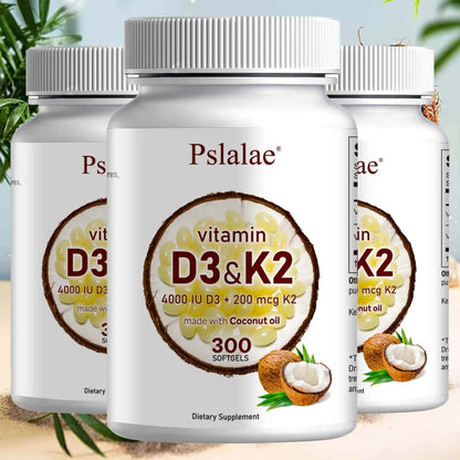 Vitamin D3 And K2 Softgels For Absorption And Digestion Support 300 Softgels