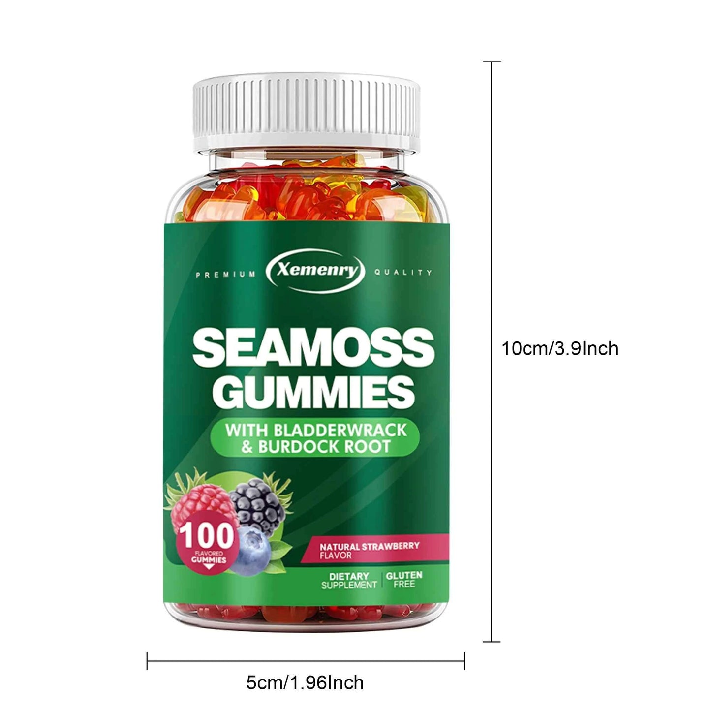 Sea Moss Gummies with Bladderwrack Burdock Root for Immune Health 100 Gummies