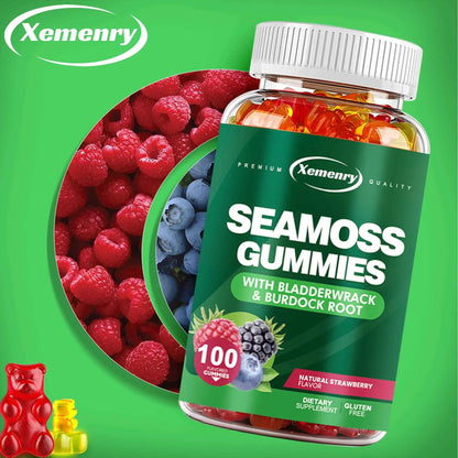 Sea Moss Gummies with Bladderwrack Burdock Root for Immune Health 100 Gummies