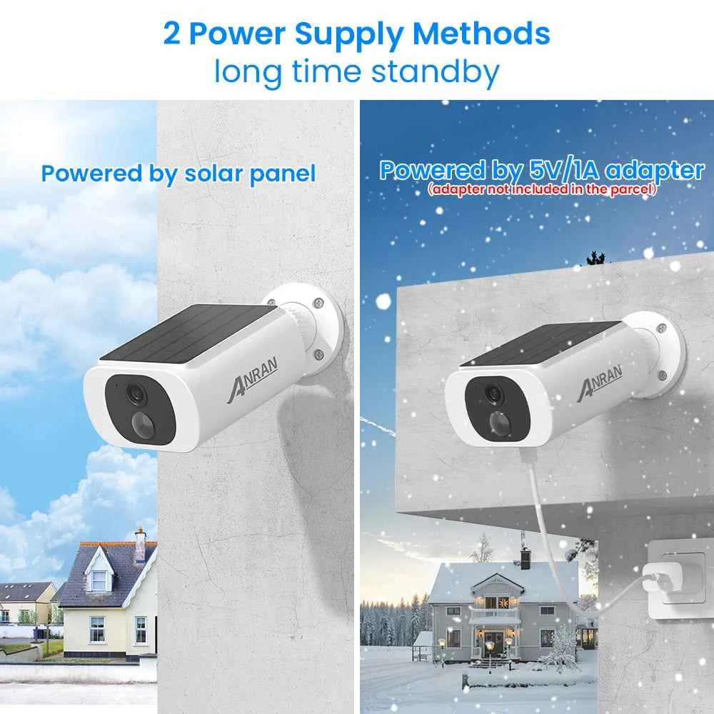 ANRAN 2 3 4 Pack Outdoor WiFi Solar Battery Camera Floodlight Night Vision Alarm