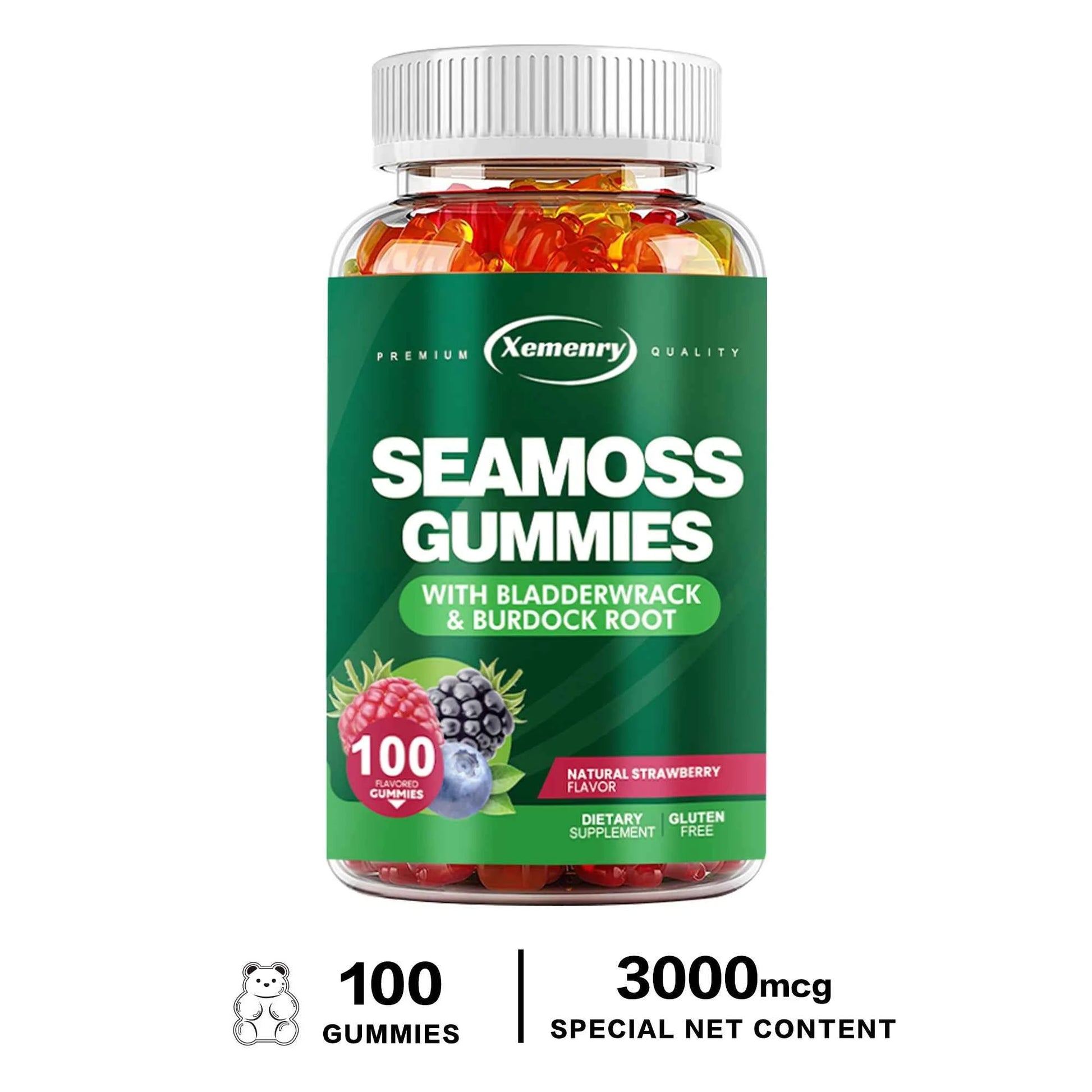Sea Moss Gummies with Bladderwrack Burdock Root for Immune Health 100 Gummies