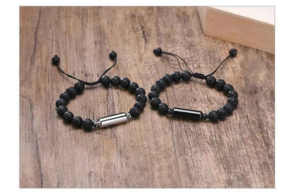 Men's Lava Stone Beads Urn Bracelets For Ashes Cremation Keepsake Jewelry Casual