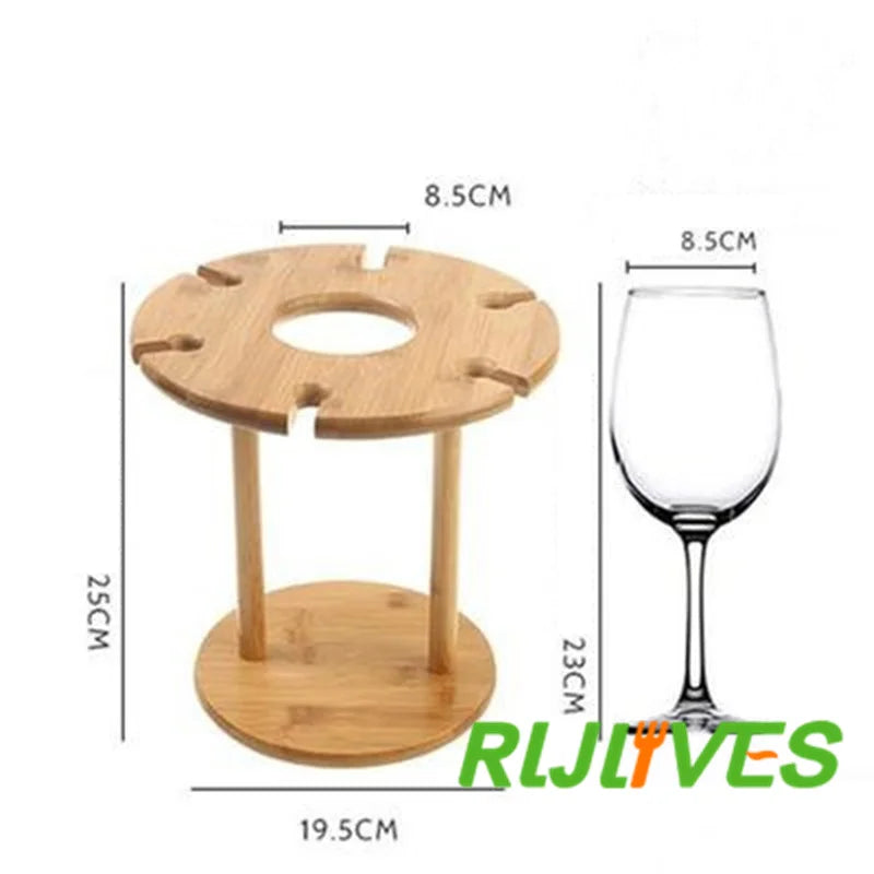 Bamboo Cup Bottle Holders Household Red Wine Hanging Drain Goblet Holder Display Stand Support Dry Bracket