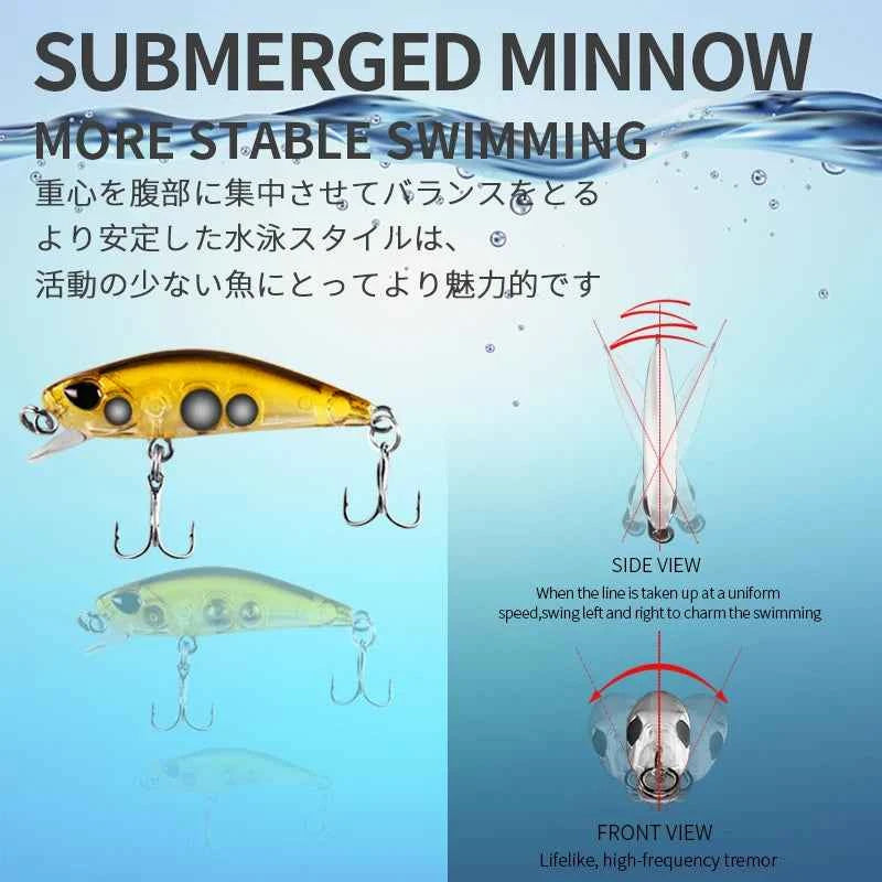 BearKing 42mm Minnow Crankbait Lure 2.8g Sinking 0.3-0.6m 11 Colors