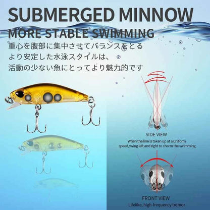 BearKing 42mm Minnow Crankbait Lure 2.8g Sinking 0.3-0.6m 11 Colors