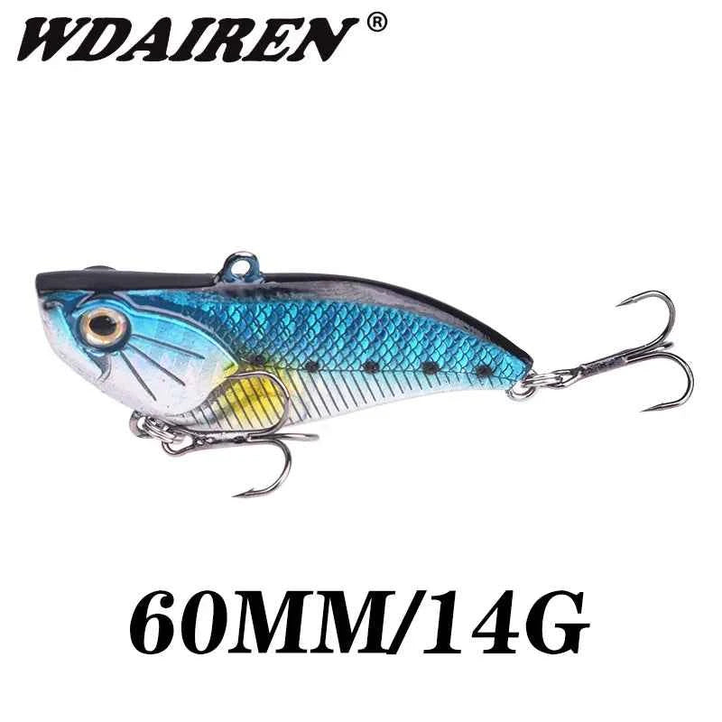 WDAIREN 1 Piece Vibration Fishing Lure Sinking 6cm 14g Treble Hook Hard Plastic