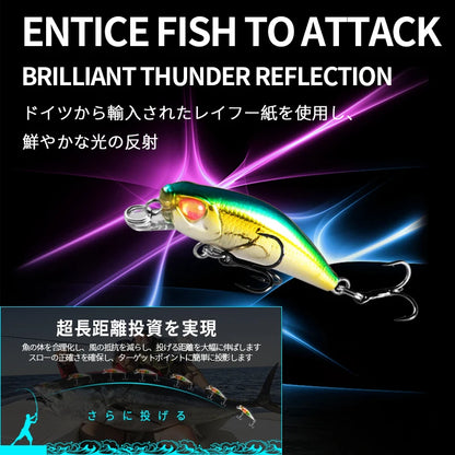 BearKing 42mm Minnow Crankbait Lure 2.8g Sinking 0.3-0.6m 11 Colors