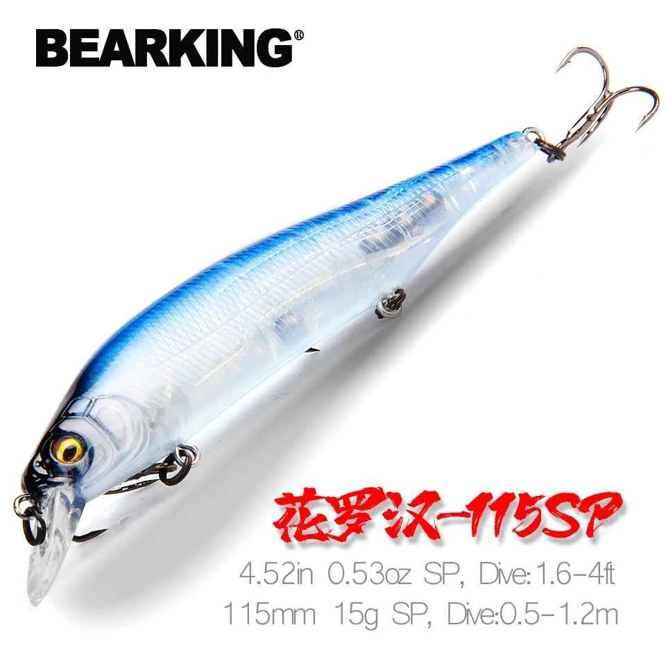 BearKing 3Pcs 115mm 15g Minnow Crankbait Lures Assorted Colors Tungsten