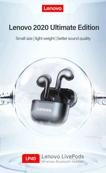 Lenovo LP40 True Wireless Bluetooth Earphones With Touch Control For Android
