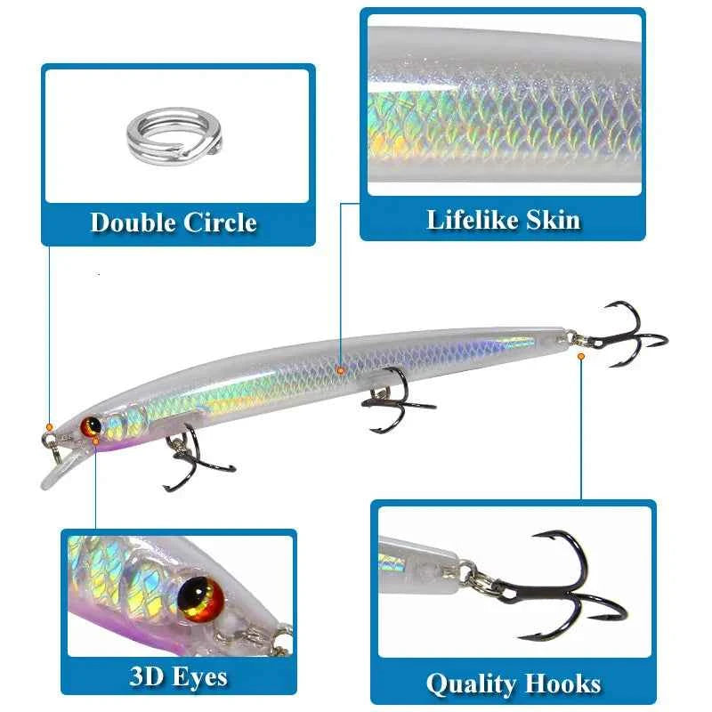 Samolla Minnow Fishing Lure 14.5g Long Throw Wobbler Bass Sea Bait