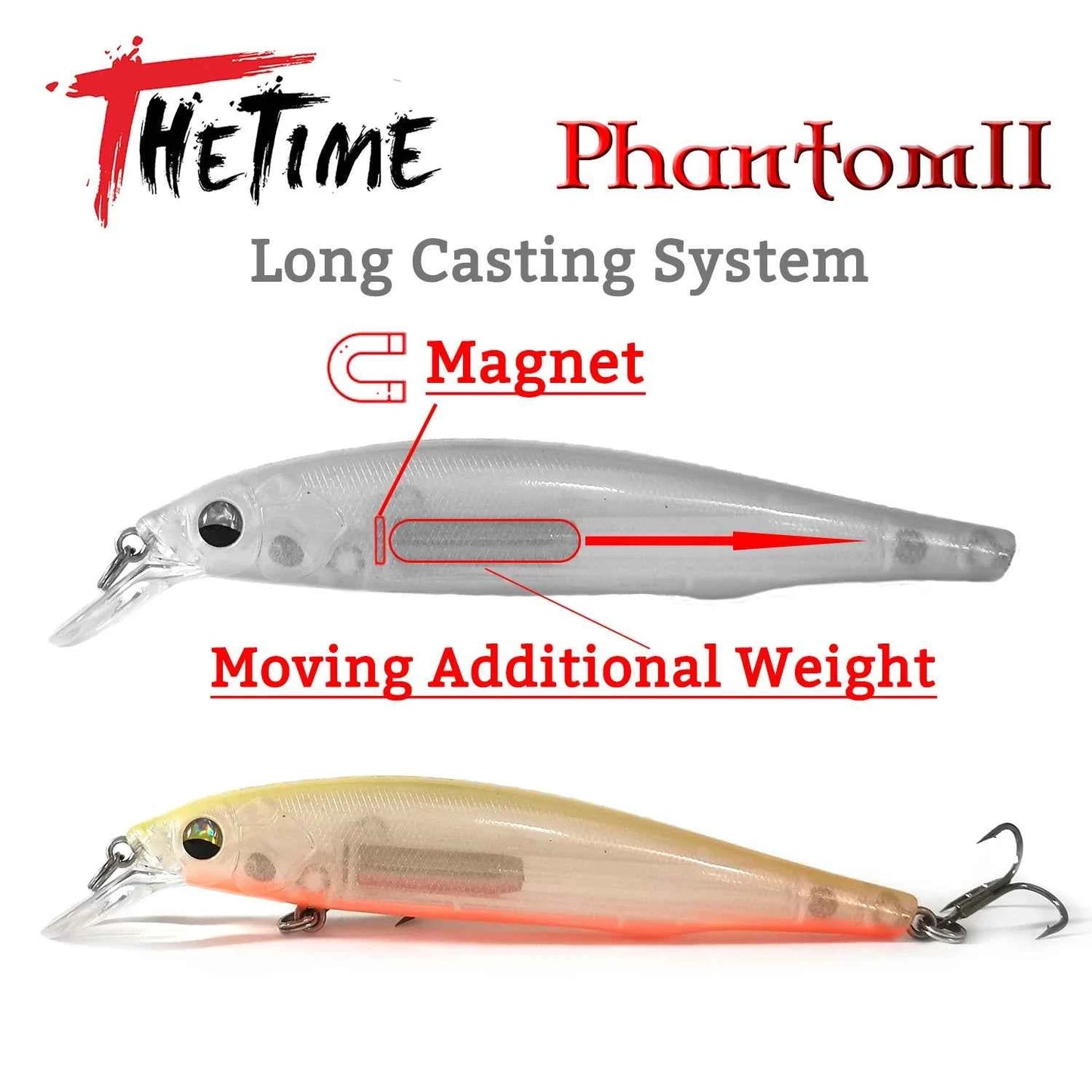 TheTime Phantom2 110SP Suspend Wobbler Minnow Lure 110mm 19g For Pike Sea Bass