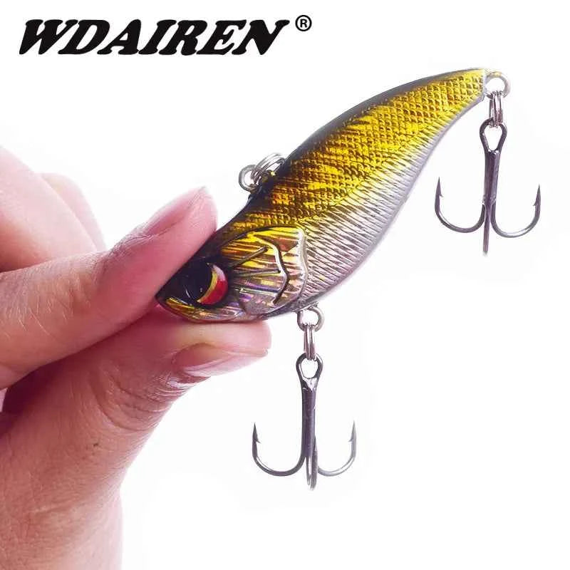 WDAIREN 1 Piece Vibration Fishing Lure Sinking 6cm 14g Treble Hook Hard Plastic