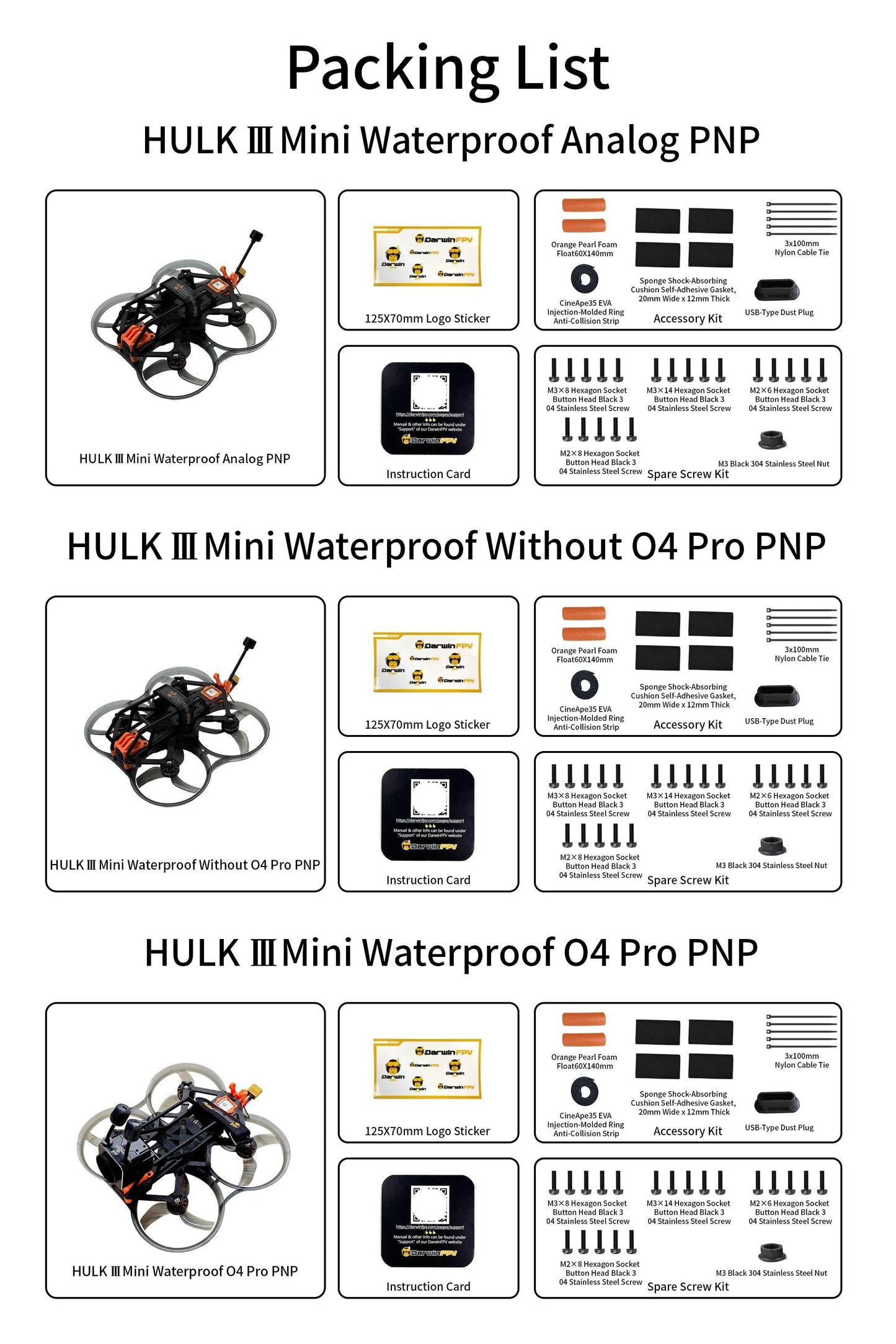 Hulk III Mini Waterproof 5.8G FPV Racing Drone 6S With 80A F4 Flight Controller