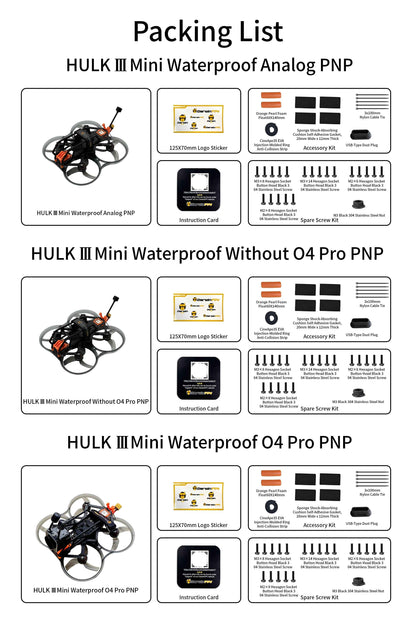 Hulk III Mini Waterproof 5.8G FPV Racing Drone 6S With 80A F4 Flight Controller