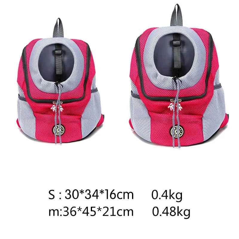 Pet Dog Carrier Backpack Double Shoulder Travel Bag Mesh Breathable Nylon