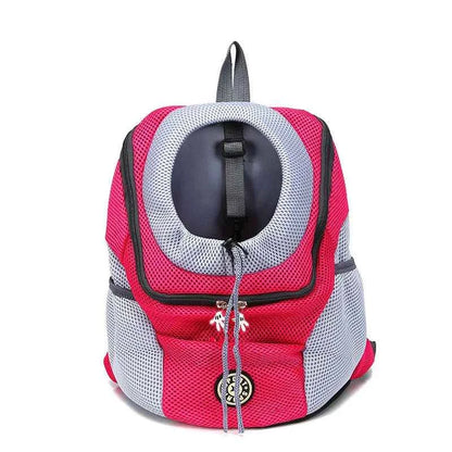 Pet Dog Carrier Backpack Double Shoulder Travel Bag Mesh Breathable Nylon
