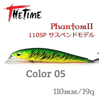 TheTime Phantom2 110SP Suspend Wobbler Minnow Lure 110mm 19g For Pike Sea Bass