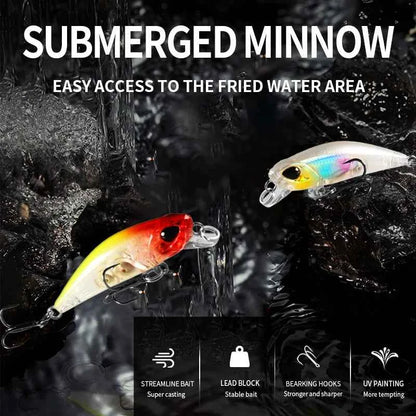 BearKing 42mm Minnow Crankbait Lure 2.8g Sinking 0.3-0.6m 11 Colors