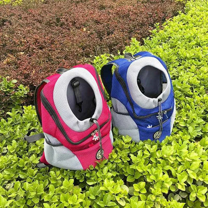 Pet Dog Carrier Backpack Double Shoulder Travel Bag Mesh Breathable Nylon