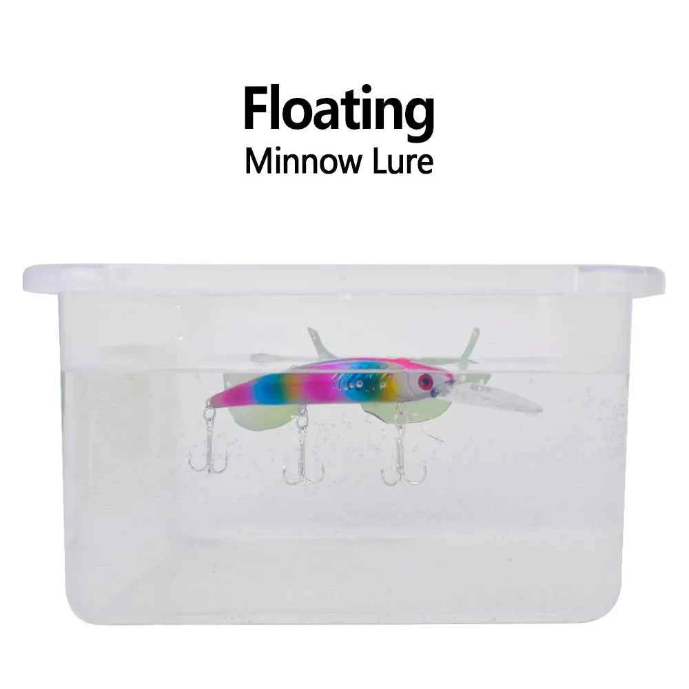 Floating Hard Wobbler Minnow Lure 15cm 12g Crankbait Treble Hooks For Pike Carp