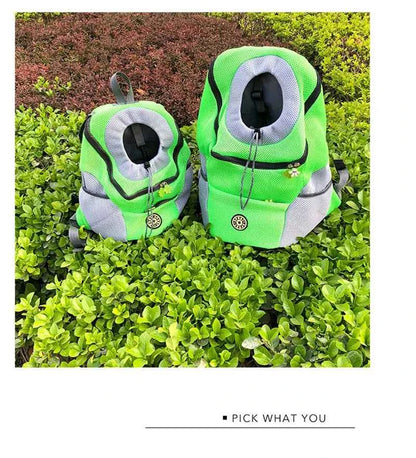 Pet Dog Carrier Backpack Double Shoulder Travel Bag Mesh Breathable Nylon