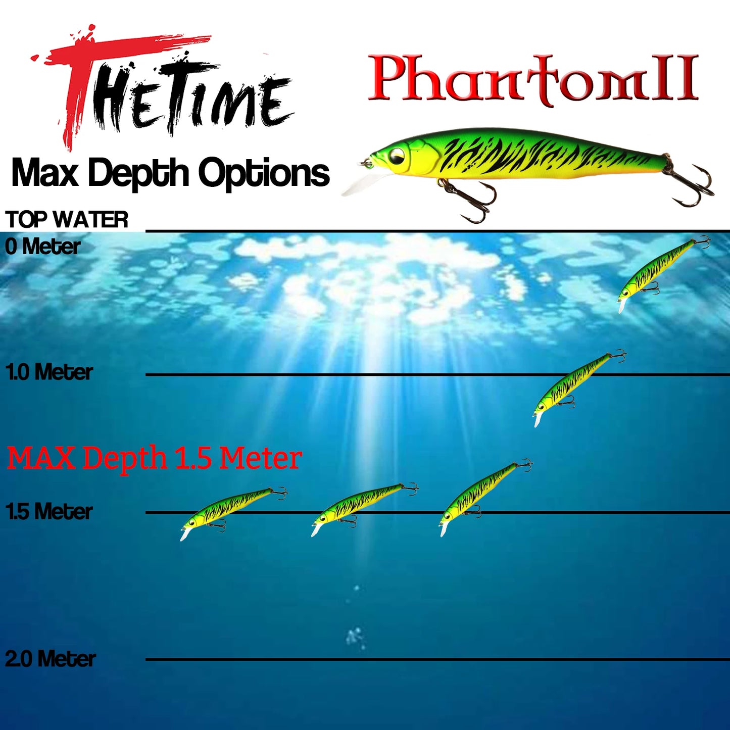 TheTime Phantom2 110SP Suspend Wobbler Minnow Lure 110mm 19g For Pike Sea Bass