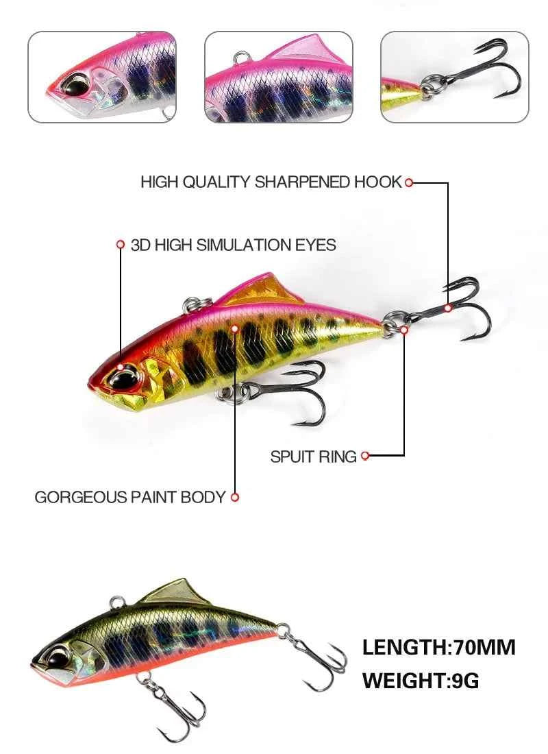 Japan Sinking Lipless Crankbait Lure 5.3g 4.5cm All Depth Ice Fishing Tackle