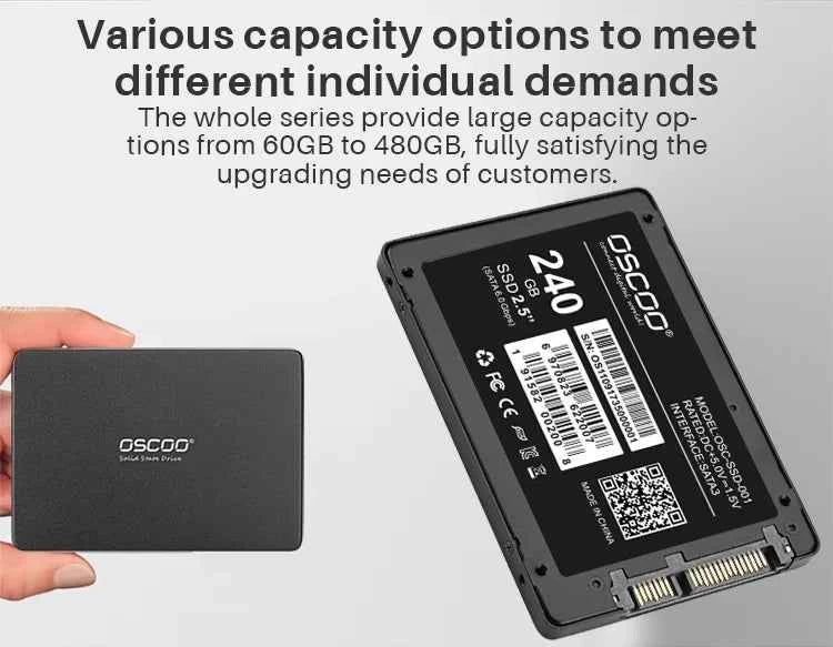 OSCOO 120GB SSD SATA III 2.5 Inch Laptop Internal Solid State Drive