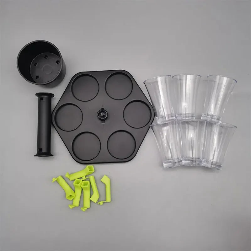 Creative plastic tray dispenser with bracket, with six cups, wine, whiskey, beer, birthday party, Christmas, bar tools