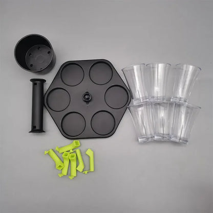 Creative plastic tray dispenser with bracket, with six cups, wine, whiskey, beer, birthday party, Christmas, bar tools