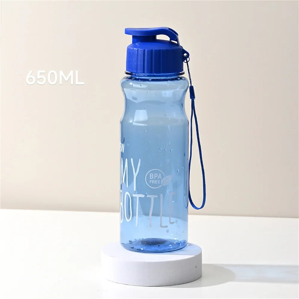 650ml Water Bottle Outdoor Color Transparent Cold Water Cup Large Capacity Gift Plastic Sports Kettle Portable And Compact