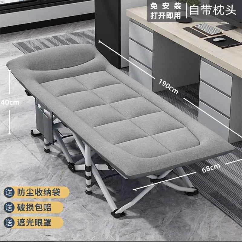 Camping Cot Comfortable with Pad  Portable Folding Bed for Sleeping Single Supports Travel Office Garden Beds  складная кровать