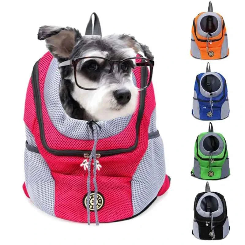 Pet Dog Carrier Backpack Double Shoulder Travel Bag Mesh Breathable Nylon