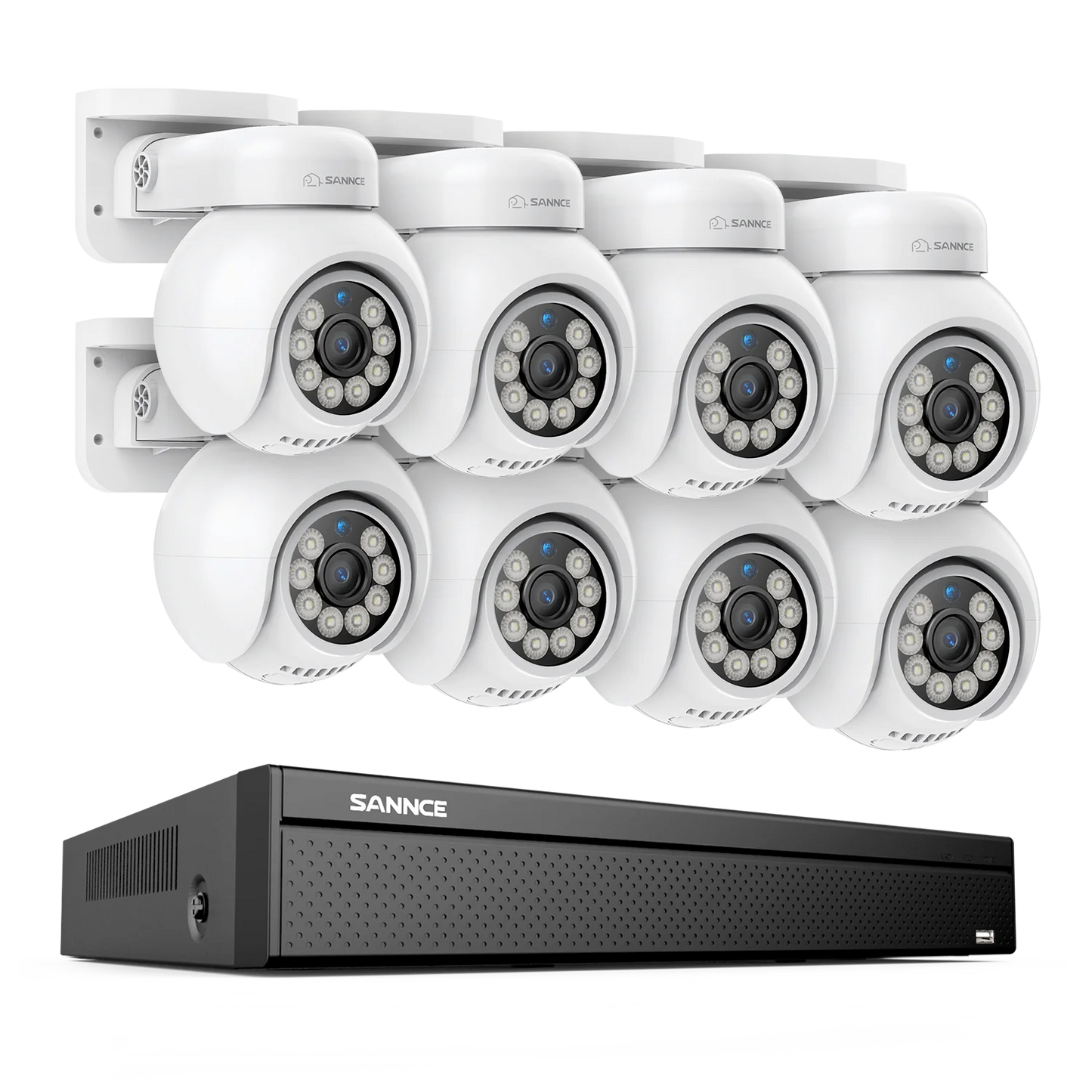SANNCE 4K UHD 8MP POE Security Camera System 16 Channel NVR Outdoor IP Cameras