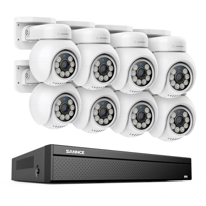 SANNCE 4K UHD 8MP POE Security Camera System 16 Channel NVR Outdoor IP Cameras