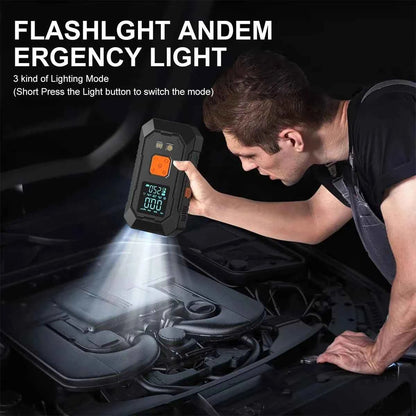 Car Jump Starter with Air Pump Power Pack 12v Battery Booster Tire Inflator Emergency Portable Car Jump Starter