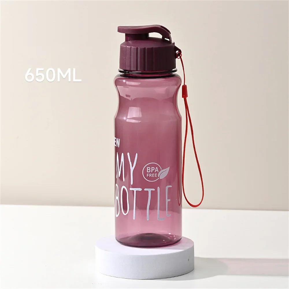 650ml Water Bottle Outdoor Color Transparent Cold Water Cup Large Capacity Gift Plastic Sports Kettle Portable And Compact