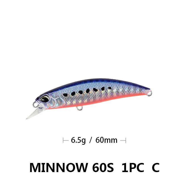 Sinking Minnow Lure 6cm 6.5g Wobbler Jerkbait Bass Sea Fishing Crankbait