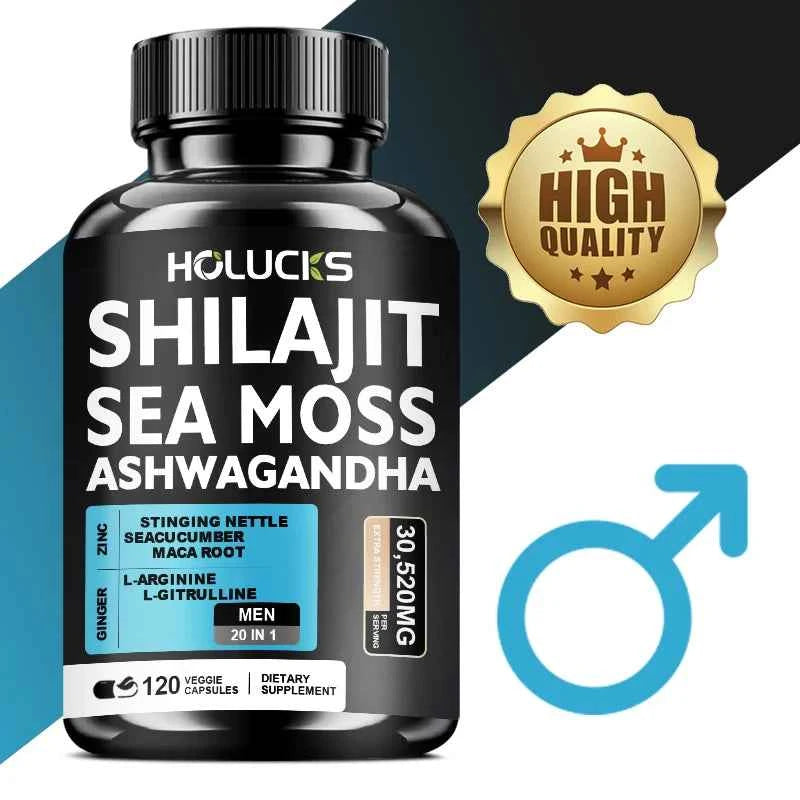 Sea Moss Shilajit Ashwagandha Capsules For Energy Immune Support Daily Wellness